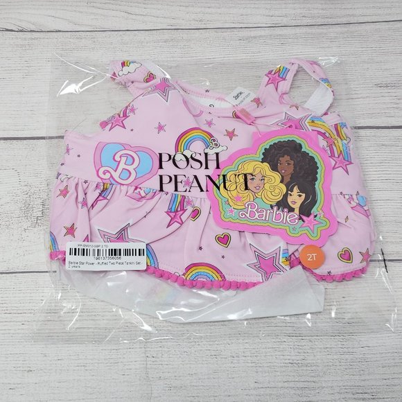 NWT Posh Peanut Barbie Star Power Girls Ruffled 2 Piece Tankini Set Size 2T - Picture 4 of 5